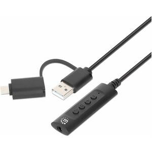 INTRACOM CONVERTIDOR USB 2.0  USB-C A TA RJETA SONIDO 3.5 MM  CABLE CON CONT CONVERTIDOR USB 2.0  USB-C A TA RJETA SONIDO 3.5 MM  CABLE CON CONT