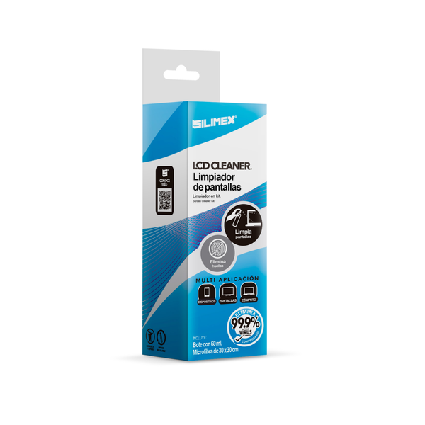 Kit LCD Cleaner SILIMEX, Limpiador Antiestático y Antibacteriano Universal, 60ml