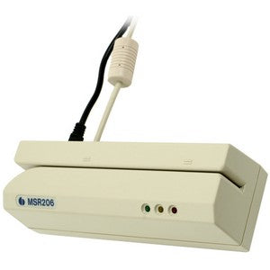 UNITECH AMERICA LECTOR GRABADOR DE 3 PISTAS INTERFAZ USD Lector de Banda Magnética Unitech MSR206-33U , USB/RS-232, Beige INTERFAZ USD