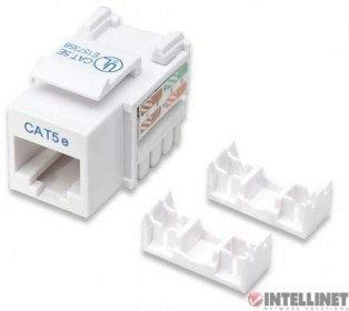 IC INTRACOM JACK RJ45 CAT5E UTP KEYSTONE DE IMPACTO BLANCO Intellinet Jack Categoría 5e, RJ-45, Blanco DE IMPACTO BLANCO
