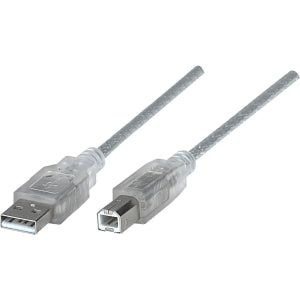 INTRACOM CABLE USB A-B 1.8M IMPRESORA PLATA Manhattan Cable de Alta Velocidad USB 2.0, USB A Macho - USB B Macho, 1.8 Metros, Plata PLATA                           .