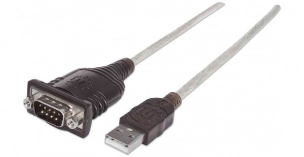 INTRACOM CABLE ADAPTADOR CONVERTIDOR USB A SERIAL DB9 RS232 45CM M-M Adaptador Manhattan RS-232 Macho - USB Macho, 45cm, Transparente USB A SERIAL DB9 RS232 45CM M-M