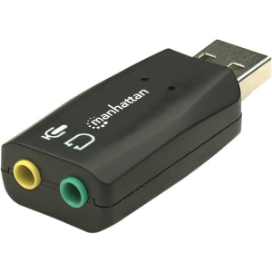 INTRACOM ADAPTADOR CONVERTIDOR TARJETA SONIDO 5.1 USB A 3.5MM Adaptador de Audio Manhattan  3-D USB de Alta Velocidad, 5.1 SONIDO 5.1 USB A 3.5MM