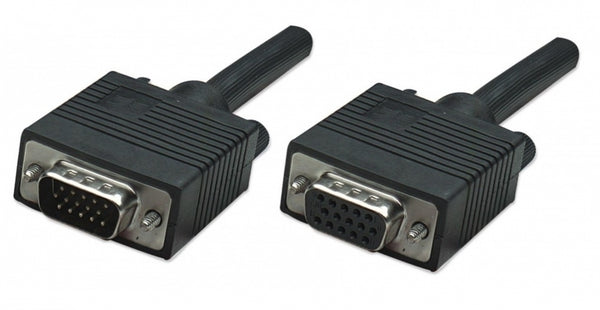 INTRACOM CABLE EXTENSION SVGA HD151.8M 8MM MACHO-HEMBRA MONITOR PROYECTOR Manhattan Cable para Monitor SVGA 8mm, HD15 Macho - HD15 Hembra, 1.8 Metros, Negro 8MM MACHO-HEMBRA MONITOR PROYECTOR