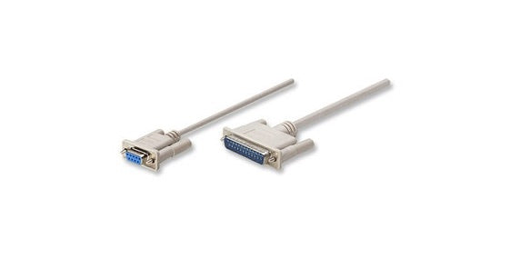 INTRACOM CABLE NULL MODEM DB9H DB25M 1.8M MOL . Manhattan Cable para Impresora Null Módem/Serial, DB9 Hembra - DB25 Macho, 1.8 Metros, Gris DB25M 1.8M  MOL                 .