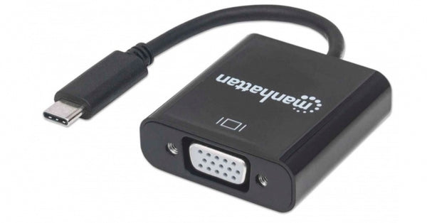 INTRACOM CABLE ADAPTADOR CONVERTIDOR USB-C 3.1 A VGA HD15 MACHO-HEMBRA Manhattan Adaptador USB-C 3.1 Macho - VGA Hembra, Negro USB-C 3.1 A VGA HD15 MACHO-HEMBRA