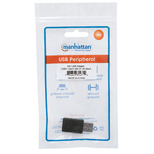 INTRACOM ADAPTADOR CONVERTIDOR USB-C A USB TIPO A 3.1 HEMBRA-MACHO Manhattan Adaptador USB A Macho - USB C Hembra, Negro A USB TIPO A 3.1 HEMBRA-MACHO