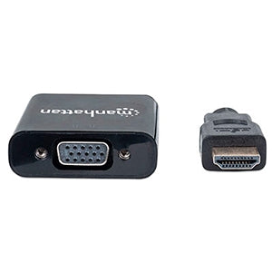 INTRACOM CONVERTIDOR  HDMI A VGA MANHATTAN Manhattan Adaptador HDMI Macho - VGA Hembra, 22cm, Negro MANHATTAN