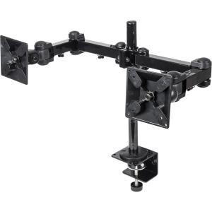 INTRACOM SOPORTE MONITOR P/2 MONITORES ESCRITORIO Soporte Manhattan  con Brazos de Doble Movimiento para 2 Monitores hasta 24', max. 12KGs, Negro ESCRITORIO