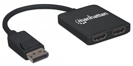 INTRACOM VIDEO SPLITTER DISPLAYPORT 1 DP IN : 2 HDMI OUT UHD Manhattan Divisor de Video DisplayPort Macho - 2x HDMI Hembra, Negro IN : 2 HDMI OUT UHD