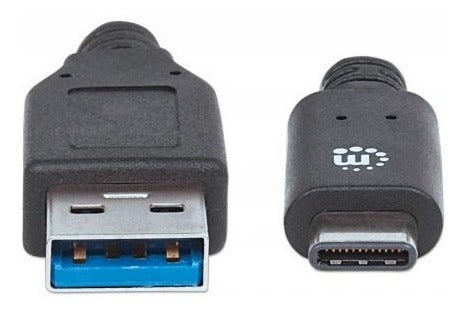 INTRACOM CABLE USB-C V3.1 C-A 1.0M NEGRO Manhattan Cable USB 3.0 C Macho - USB 3.0 A Macho, 1 Metro, Negro NEGRO