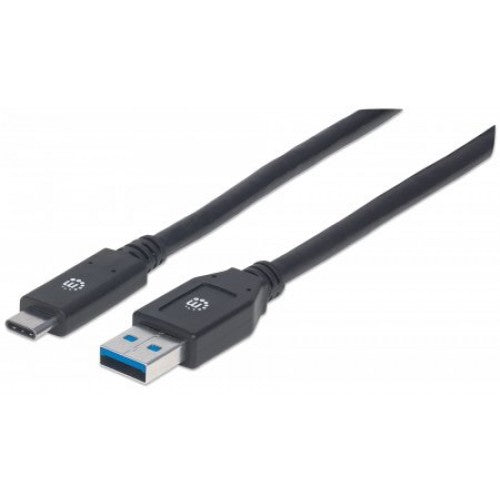 INTRACOM CABLE USB-C V3.1 C-A 3.0M NEGRO Manhattan Cable USB A 3.1 Macho - USB C 3.1 Macho, 3 Metros, Negro NEGRO