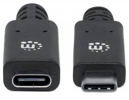 INTRACOM CABLE USB-C V3.1 EXT CM-CH 0.5M NEGRO 10GBPS 5A Manhattan Cable USB C Macho - USB C Hembra, 50cm, Negro 0.5M NEGRO 10GBPS 5A