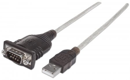 INTRACOM CONVERTIDOR USB A SERIAL DB9M 1.8 M 115 KBPS Manhattan Cable USB Macho - DB9 Macho, 1.8 Metros, Plata 1.8 M  115 KBPS