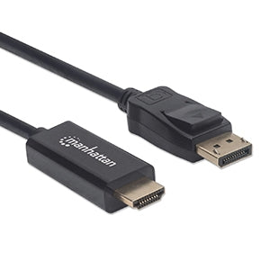 INTRACOM CABLE DISPLAYPORT - HDMI M-M 1080P  1.0M Cable Manhattan  DisplayPort Macho - HDMI Macho, 1 Metro, Negro 1080P  1.0M