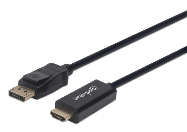 INTRACOM CABLE DISPLAYPORT - HDMI M-M 4K 1.0M Manhattan Cable DisplayPort Macho - HDMI Macho, 1 Metro, 4K, Negro 1.0M
