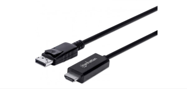 INTRACOM CABLE DISPLAYPORT - HDMI M-M 4K 1.8M Manhattan Cable DisplayPort Macho - HDMI Macho, 1.8 Metros, 4K, Negro 1.8M