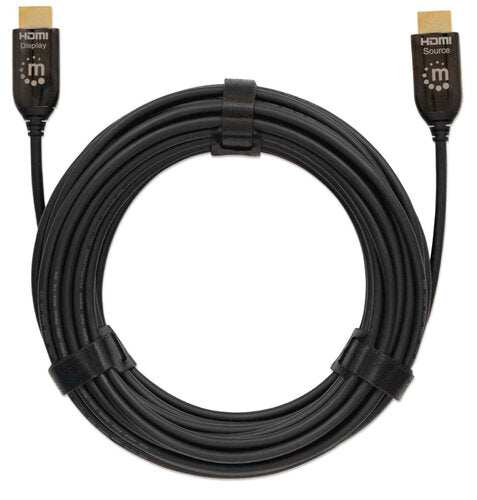 INTRACOM CABLE HDMI 2.0 FIBRA OPTICA M-M 30.0M Cable Manhattan  HDMI Plenum, HDMI Macho - HDMI Macho, 30 Metros, Negro 30.0M