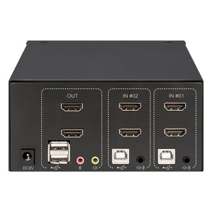 INTRACOM SWITCH KVM PARA 2 COMPUTADORAS Y 2 MONITORES HDMI 4K 2USB 3.5MM SWITCH KVM PARA 2 COMPUTADORAS Y 2 MONITORES HDMI 4K 2USB 3.5MM
