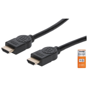 INTRACOM CABLE HDMI 2.0 PREMIUM 4K 1.0M CERTIFICADO M-M Manhattan cable HDMI 1 m HDMI tipo A (Estándar) Negro CERTIFICADO M-M