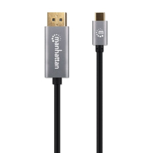 INTRACOM CABLE USB-C A DISPLAYPORT 2.0M 8K60HZ Manhattan adaptador de cable de vídeo 2 m USB Tipo C DisplayPort Negro, Plata 8K60HZ