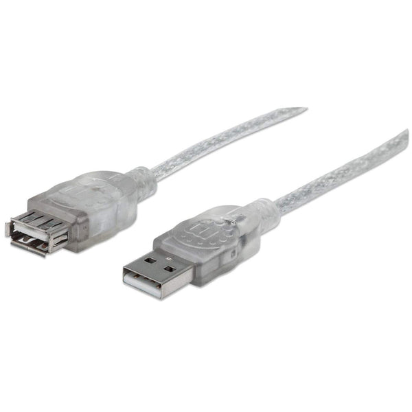 INTRACOM CABLE USB V2.0 EXT. 3.0M PLATA . Manhattan Cable ExtensiÃ³n de Alta Velocidad USB 2.0, USB A Macho - USB A Hembra, 3 Metros, Plateado