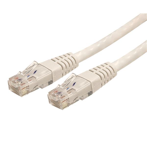 STARTECH CONSIG CABLE 91CM RED UTP RJ45 CAT6 ETHERNET GIGABIT MOLDEADO BLANCO. StarTech.com Cable Patch Cat6 UTP Moldeado RJ-45 Macho - RJ-45 Macho, 90cm, Blanco ETHERNET GIGABIT MOLDEADO BLANCO.