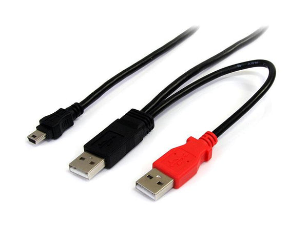 STARTECH CONSIG CABLE DE 1.8M USB EN Y PARA DISCOS EXTERNOS 2X USBA A 1X MIN.B StarTech.com Cable en Y para Discos Duros Externos, 2x USB A Macho - 1x mini USB B Macho, 1.8 Metros Negro DISCOS EXTERNOS 2X USBA A 1X MIN.B