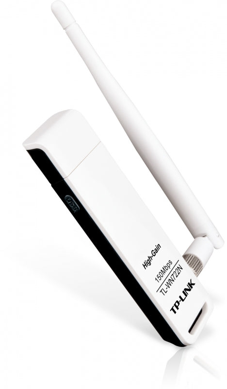 TP-LINK ADAPTADOR USB INALAMBRICO DE ALTA GANANCIA 150MBPS Adaptador de Red USB2.0, TP-link, TL-WN722N, alta ganancia 150Mbps 2.4Ghz, 1 antena de 4dBi ALTA GANANCIA 150MBPS