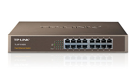 TP-LINK SWITCH DE 16 PUERTOS ETHERNET. ESCRITORIO/RACK SIN ADMIN Switch TP-Link Fast Ethernet TL-SF1016DS, 10/100Mbps, 3.2Gbit/s, 16 Puertos, 8000 Entradas ? No Administrable ESCRITORIO/RACK  SIN ADMIN