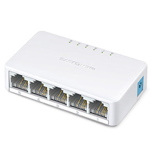TP-LINK MERCUSYS SWITCH MERCUSYS DE ESCRITORIO DE 5 PUERTOS 10/100MBPS Switch Mercusys Fast Ethernet MS105, 5 Puertos 10/100Mbps, 1Gbit/s - No Administrable DE 5 PUERTOS 10/100MBPS