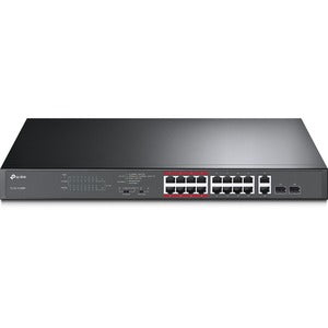 TP-LINK SWITCH DE MONTAJE EN BASTIDOR GIGABIT DE 18 PUERTOS CON 16 PUERTO SWITCH ETHERNET 16PTOS POE 2PTOS RJ45 GIGABIT  2 PTOS SFP