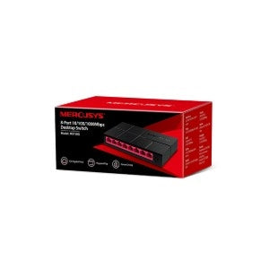 TP-LINK MERCUSYS SWITCH DE ESCRITORIO MERCUSYS. 8 PUERTOS GIGABIT COLOR NEGRO Switch Mercusys Gigabit Ethernet MS108G, 8 Puertos 10/100/1000Mbps - No Administrable 8 PUERTOS GIGABIT  COLOR NEGRO