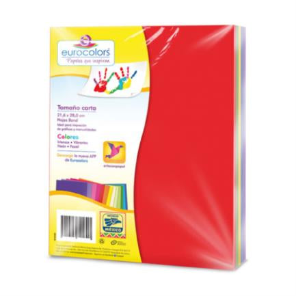 Papel Cortado Eurocolors Arcoiris Bright Carta 100H/Pqte