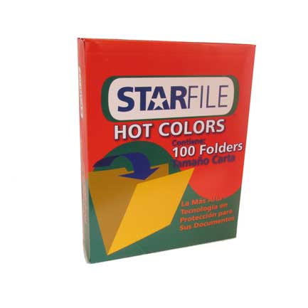FOLDERS MAPASA HOT COLORS ROJO CARTA C/100