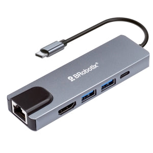 BROBOTIX USD DOCKING 5 EN 1 HDMI / RJ45 / US B X2 / TIPO C BROBOTIX DOCKING 5 EN 1 HDMI / RJ45 / US B X2 / TIPO C BROBOTIX