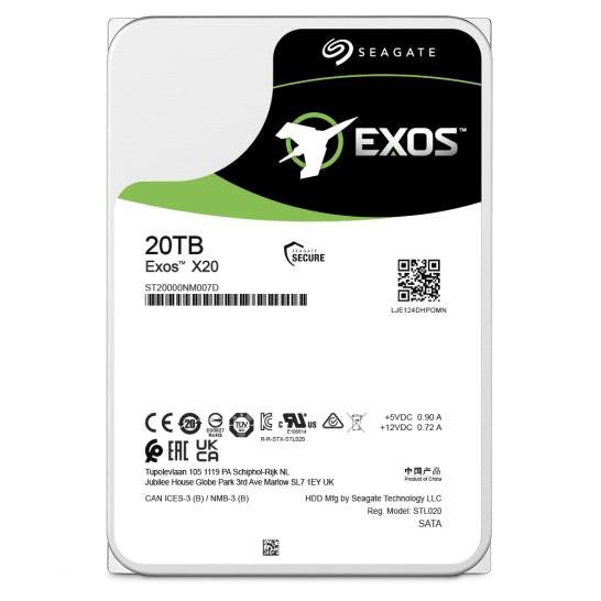 SEAGATE IMALDI DISCO DURO INTERNO 3.5IN 20TB SATA 7200RPM 256MB 5Y EXOS X20 512E Disco Duro para Servidor Seagate Exos X20 3.5", 20TB, SATA III, 6 Gbit/s, 7200RPM SATA 7200RPM 256MB 5Y EXOS X20 512E