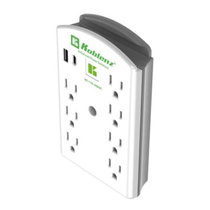 Supresor Picos Koblenz SS-1100 USBAC 7 contactos 2 puertos USB 1100J