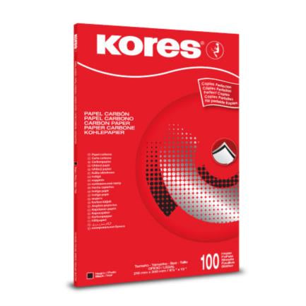 PAPEL CARBON KORES TYPO OFICIO C/100 HOJAS