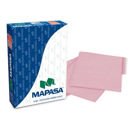 FOLDERS MAPASA ROSA OFICIO C/100