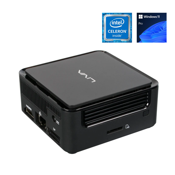 MINI PC ECS LIVA Q3D, Intel Celeron N5100, 4GB RAM, 64GB eMMC, Windows 11 Pro, Ultra Compacta