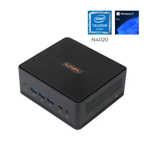 MINI PC ECS LIVA Z2, Intel Celeron N4020, 4GB RAM, 128GB eMMC, Doble HDMI, Windows 11 Pro