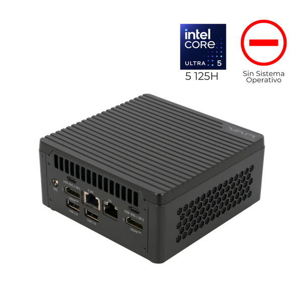 MINI PC ECS LIVA Z7 Plus, Intel Ultra 5 125H, DDR5 hasta 96GB, SSD M.2 PCIe, HDMI & USB-C, Sin Sistema Operativo