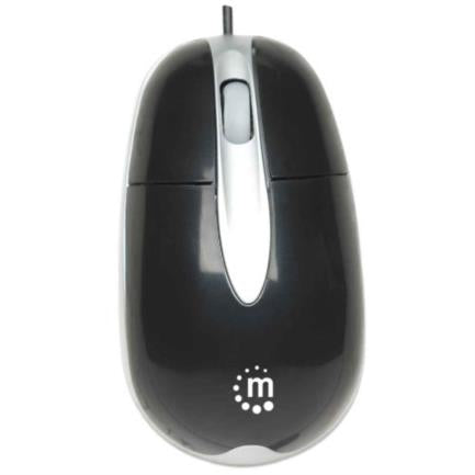 Mouse Manhattan Óptico Clásico MH3 USB 1000dpi Color Negro-Plata