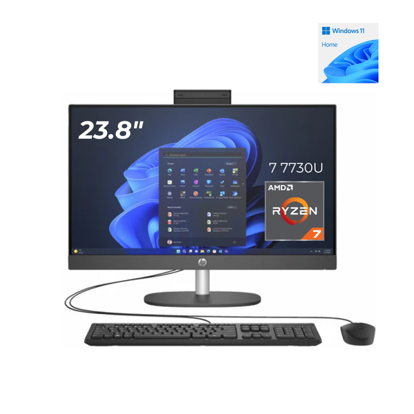 PC ALL IN ONE HP ProOne 245 23.8" G10 FHD LED AMD Ryzen 7 7730U 512GB SSD 8GB 3 Windows 11 HOME