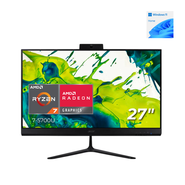 PC All in One Acer C27-2G-MR11 27 FHD, AMD Ryzen 7-5700U Webcam 2MP, 16G RAM, 1TB SSD Windows 11 Home