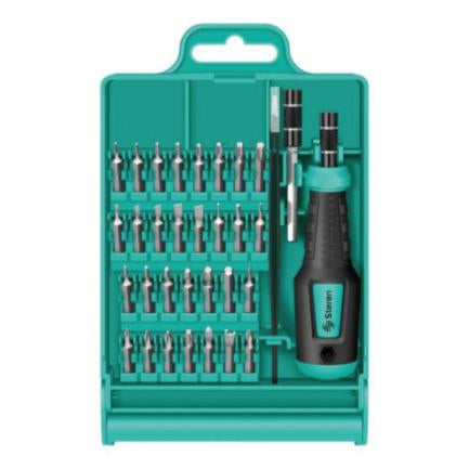 Juego de Desarmador Steren Precisión 30 Puntas Extensión 60mm Pinzas para Aparatos Electrónicos