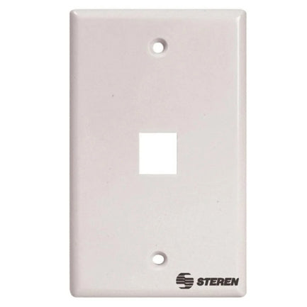 Placa Steren P/Registro de 1 Cavidad Keystone CAT5 y 6