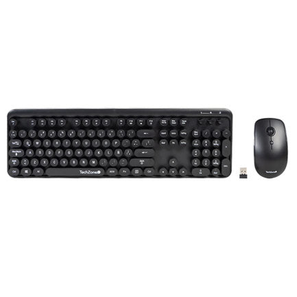 KIT TECHZONE INALÁMBRICO NIFTY MOUSE Y TECLADO ESTILO RETRO MOUSE 800 1200 600 DPI 4 BOTONES