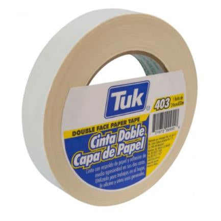 Cinta Adhesiva Tuk Doble Capa Papel 0.24x33m Pza